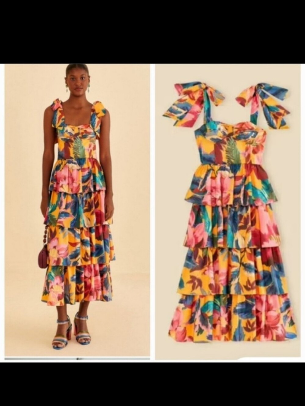 Farm Rio Yellow Painted Maxidress